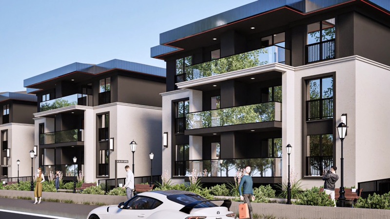 İnce Resort — cadde cephesinden blokların görünümü