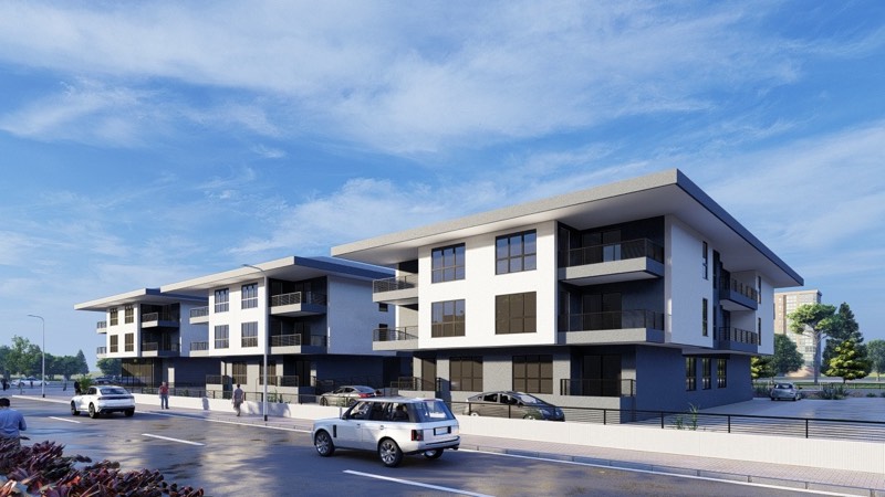 İnce Suites — blokların sokak kotundan görünümü